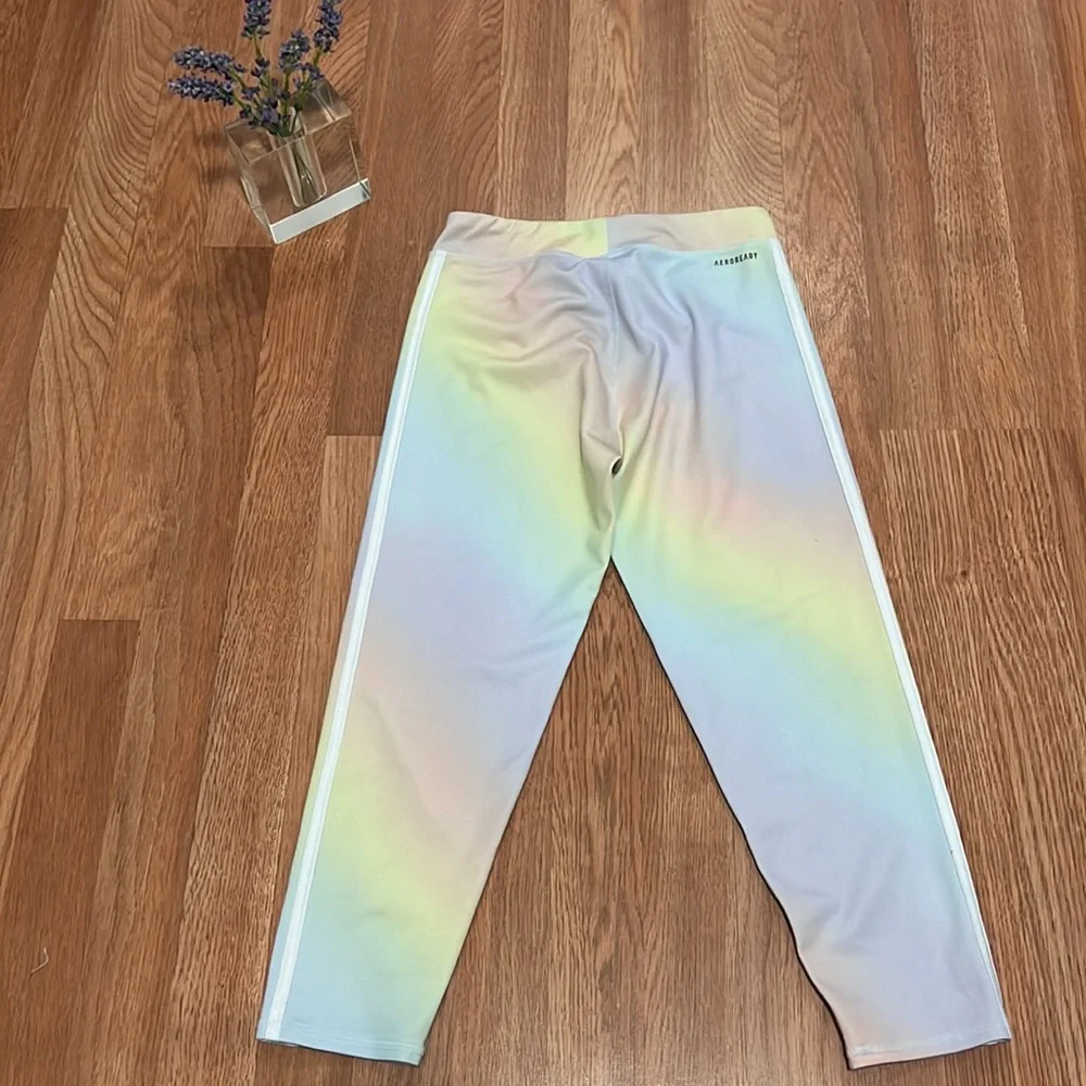 Adidas Aeroready Pastel Athletic Capri Leggings Sz 14 Youth